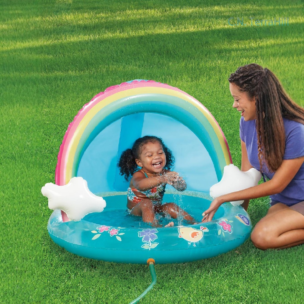 Kids Outdoor Water Table - Piscina Gonfiabile per Bambini con Spruzzatore