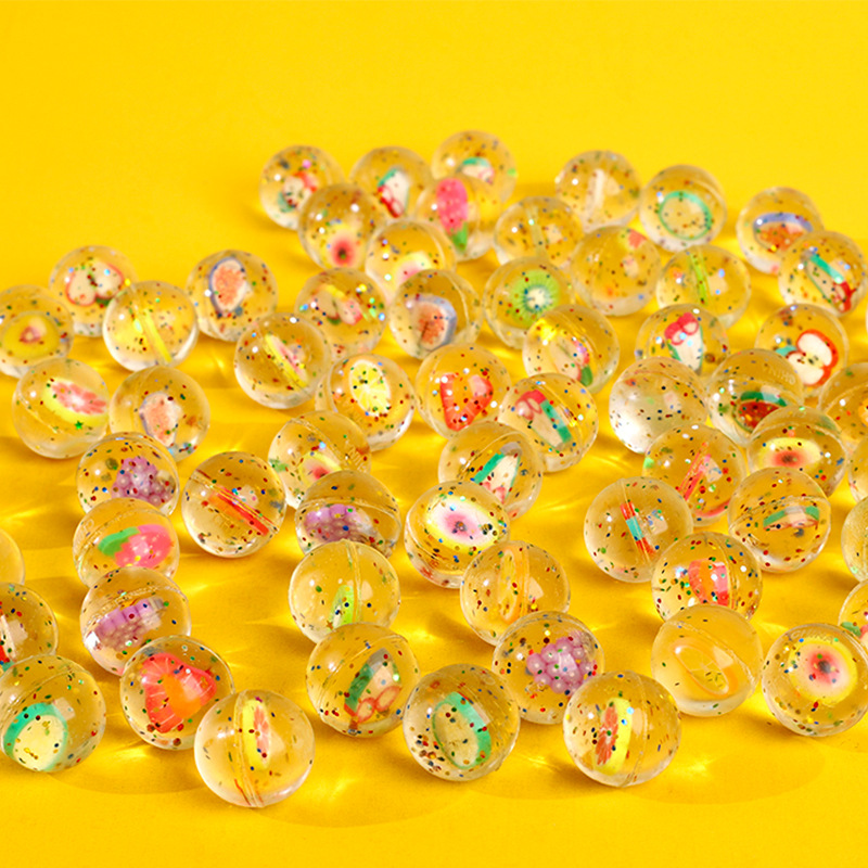 Outdoor Kids In An Indoor World - 10Pcs Fruits Theme Glitter trasparente Jumping