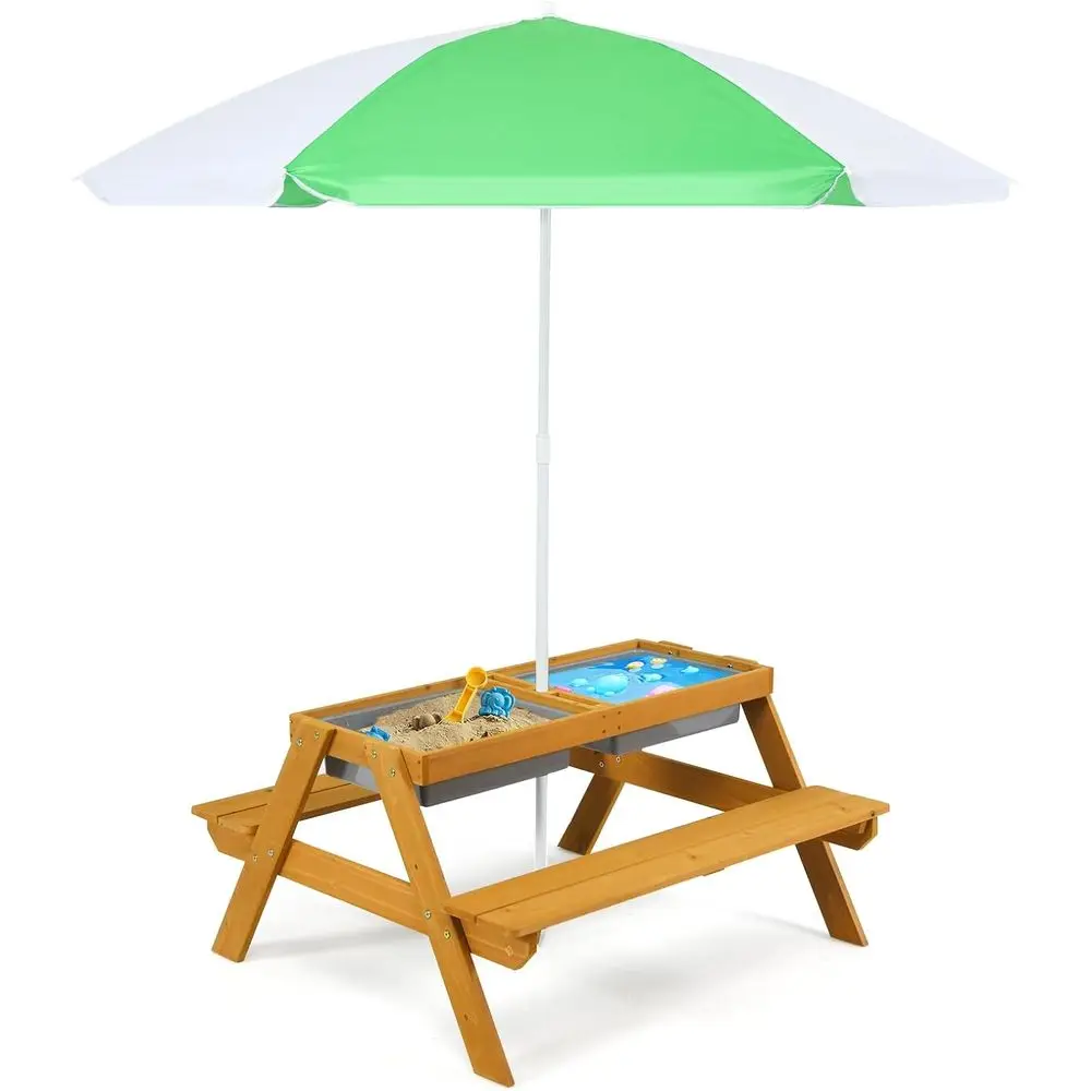 Kids Outdoor Water Table - Tavolo da Picnic 3-in-1 Regolabile in