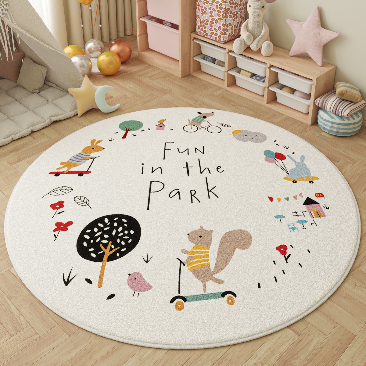 Kids Outdoor Adventure Park - Tappeto Rotondo per Bambini 'Divertimento al