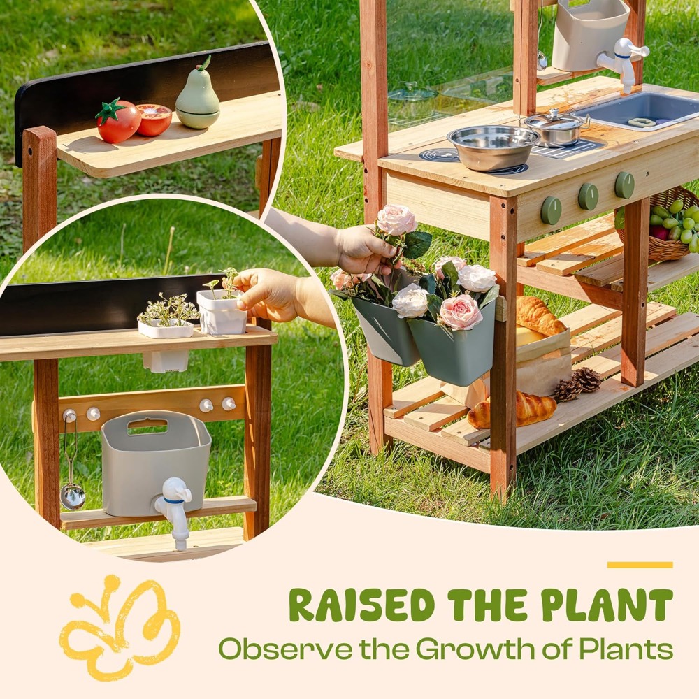 Kids Outdoor Mud Kitchen - Cucina in Legno per Bambini con