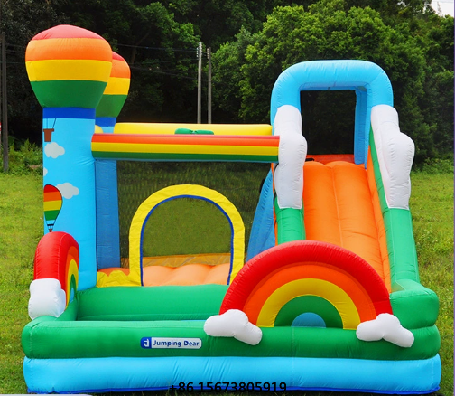 Kids Outdoor Jump House - Castello Gonfiabile per Bambini con Scivolo