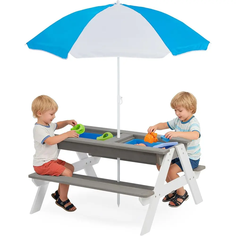 Kids Outdoor Water Table - Tavolo da Picnic Convertibile 3-in-1 in
