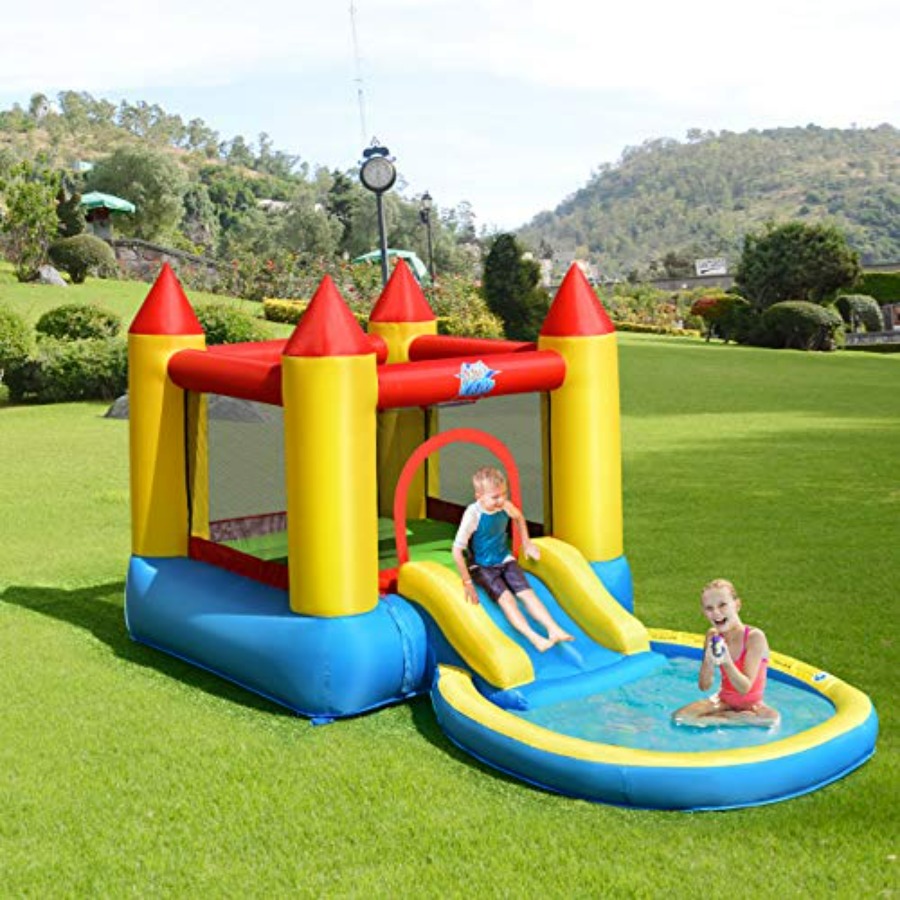 Kids Outdoor Jump House - Castello gonfiabile da giardino per bambini