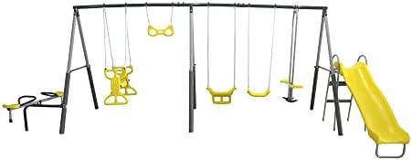 Kids Outdoor Swing And Slide - Set Altalena per Bambini Sun Playground