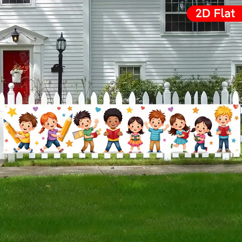 Kids Outdoor Fence - VIKAMA Striscione 2D Piatto per il