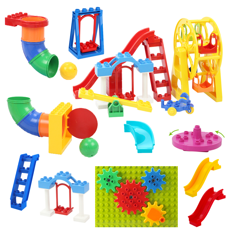 Kids Outdoor Swing And Slide - Grandi blocchi di costruzione Parco giochi