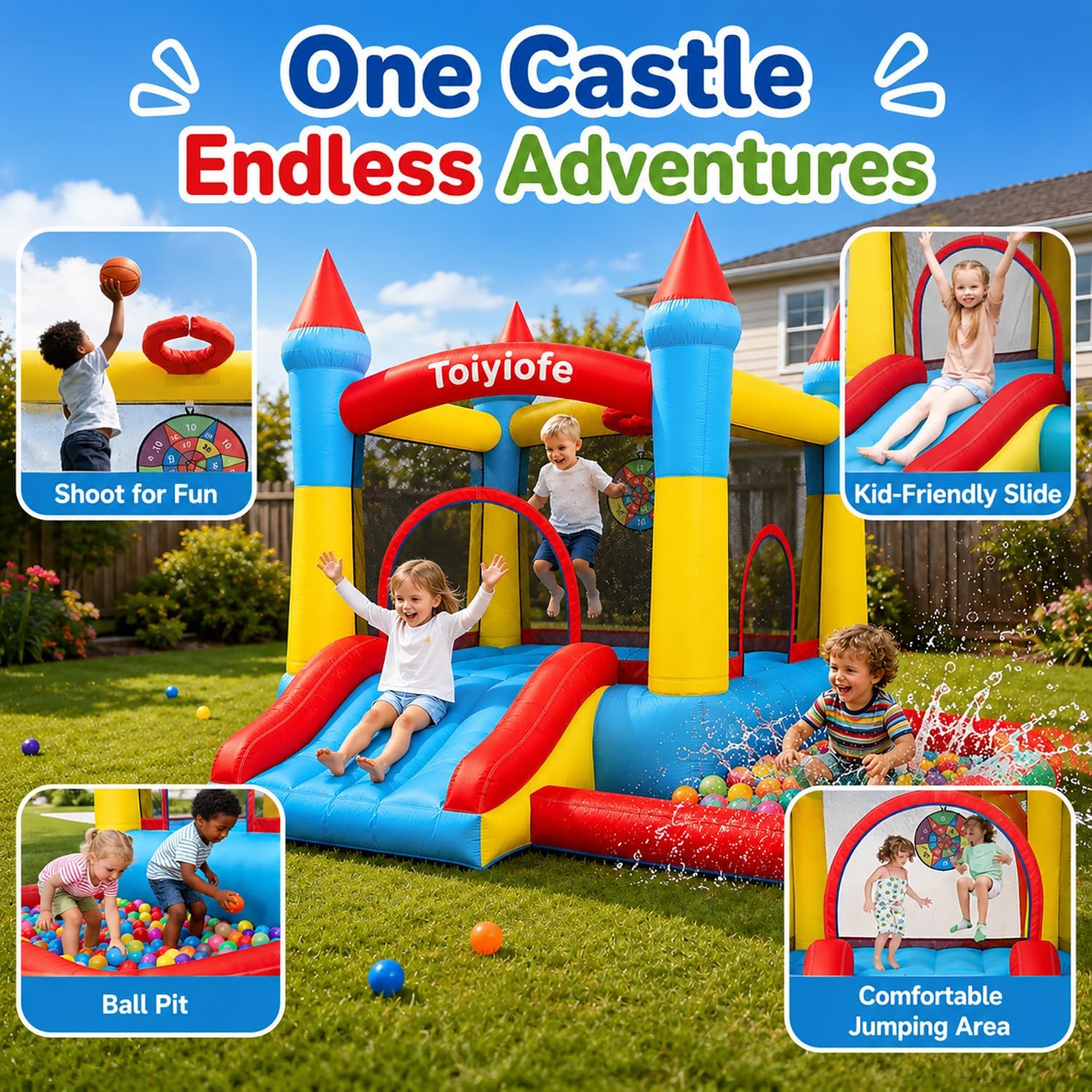 Castello Gonfiabile per Bambin - Kids Outdoor Jump House recensione e prezzo