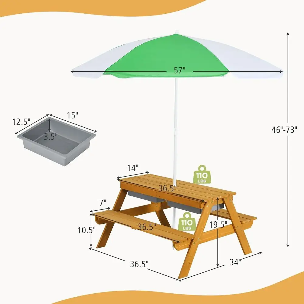 Tavolo da Picnic 3-in-1 Regola - Kids Outdoor Water Table recensione e prezzo