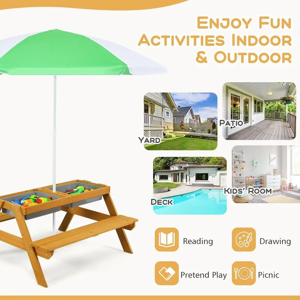 Tavolo da Picnic 3-in-1 Regola - Kids Outdoor Water Table recensione e prezzo