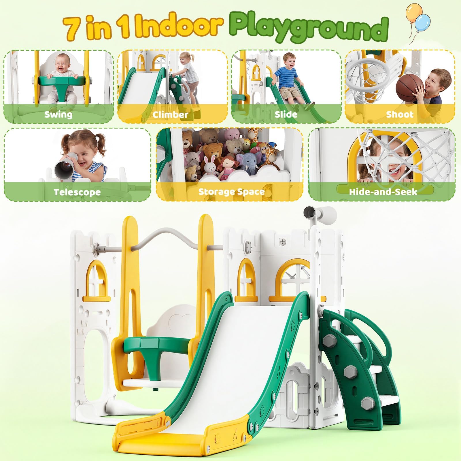 Set 7 in 1 per Bambini: Scivol - Kids Outdoor Swing And Slide recensione e prezzo