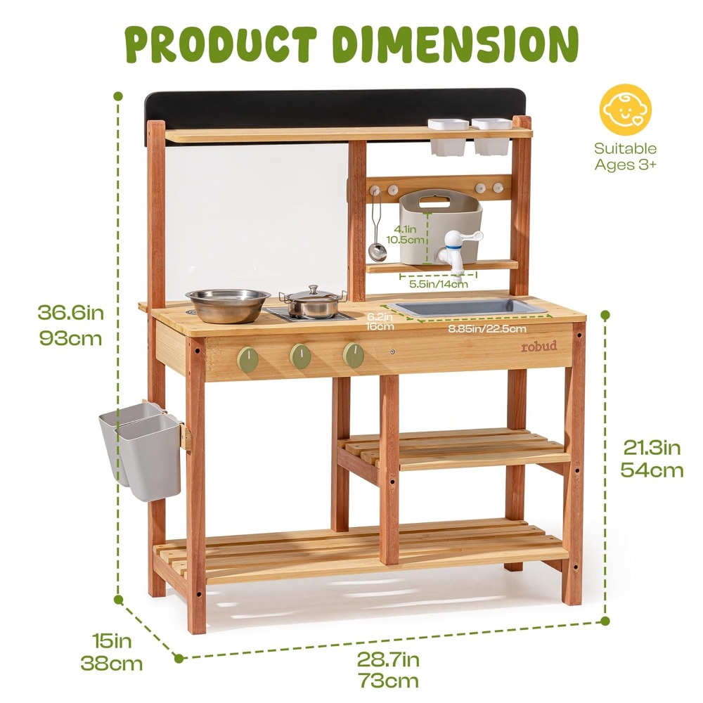 Cucina in Legno per Bambini co - Kids Outdoor Mud Kitchen recensione e prezzo