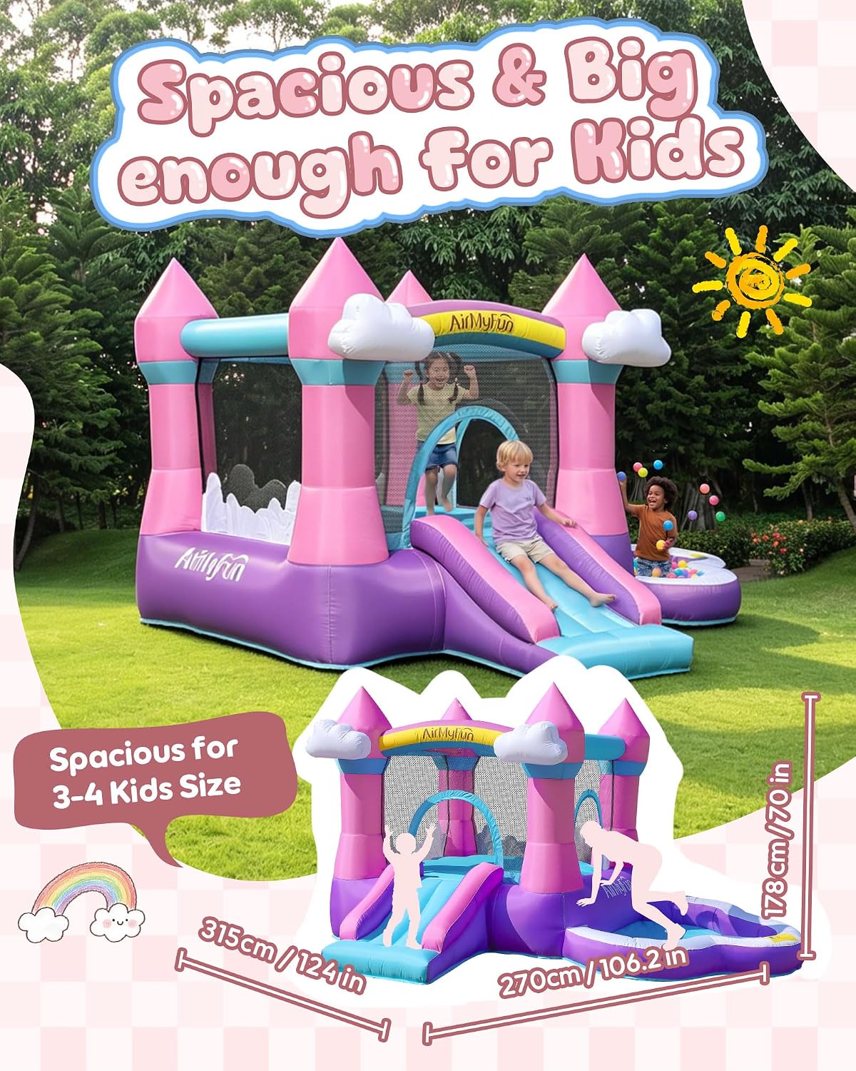 Castello Gonfiabile Rosa per B - Kids Outdoor Water recensione e prezzo