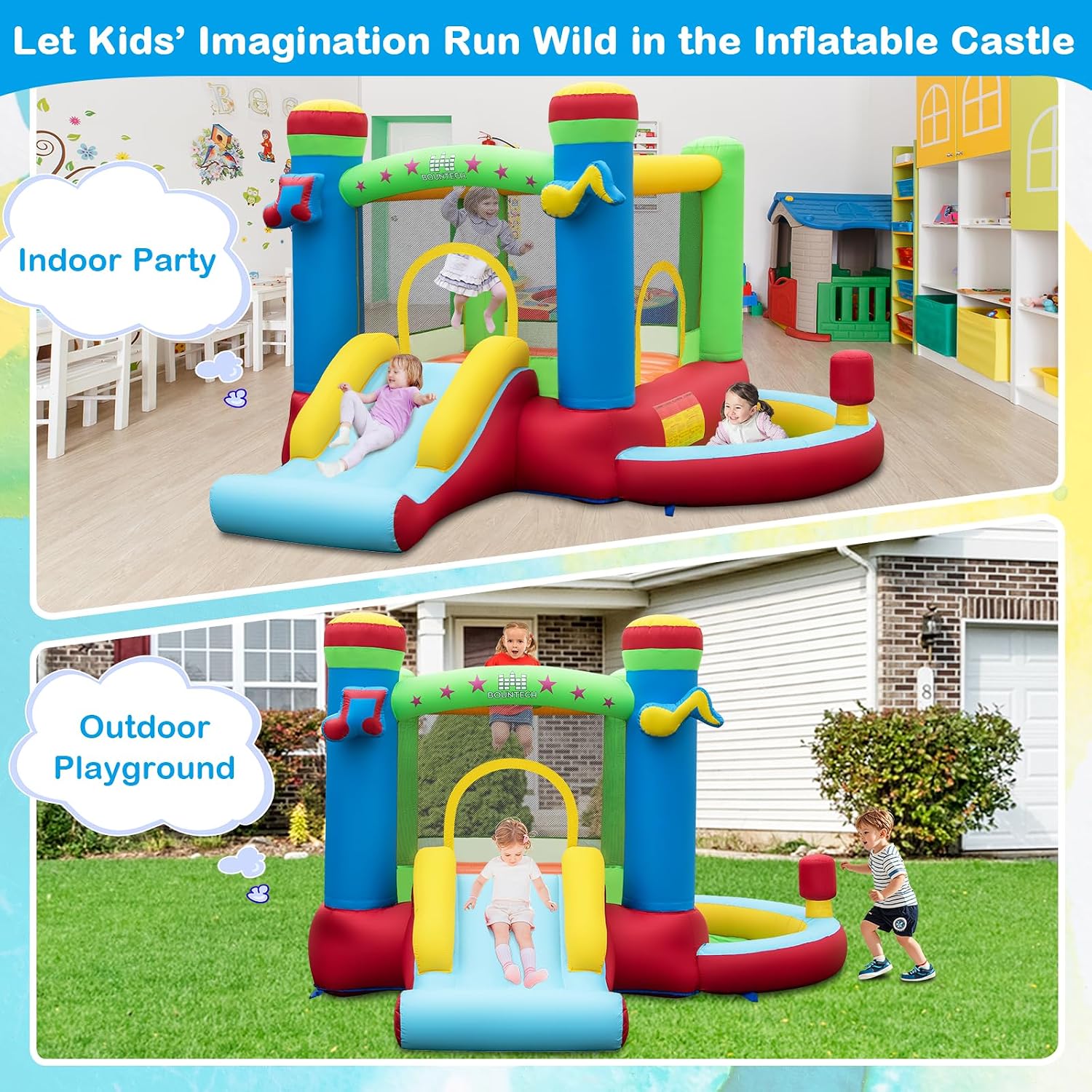 Casa Gonfiabile con Piscina di - Kids Outdoor Jump House recensione e prezzo